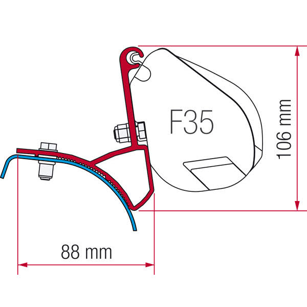 Fiamma Adapter F35 für Renault Traffic / Opel Viano