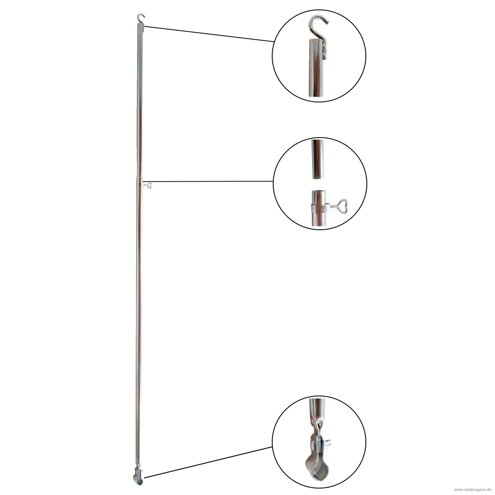 Stahl Dachhakenstange/Firststange 22 mm, 120-205 cm