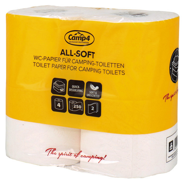 Camp4 Toilettenpapier, 4 Rollen | Campingzubehör