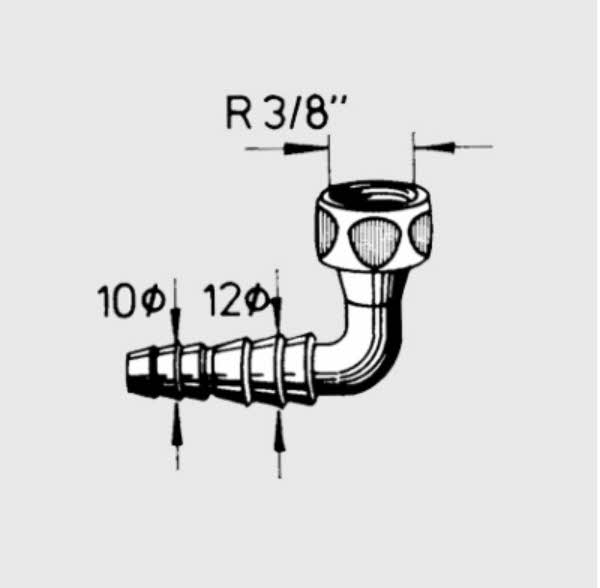 Reich Messing-Tülle 90 Grad