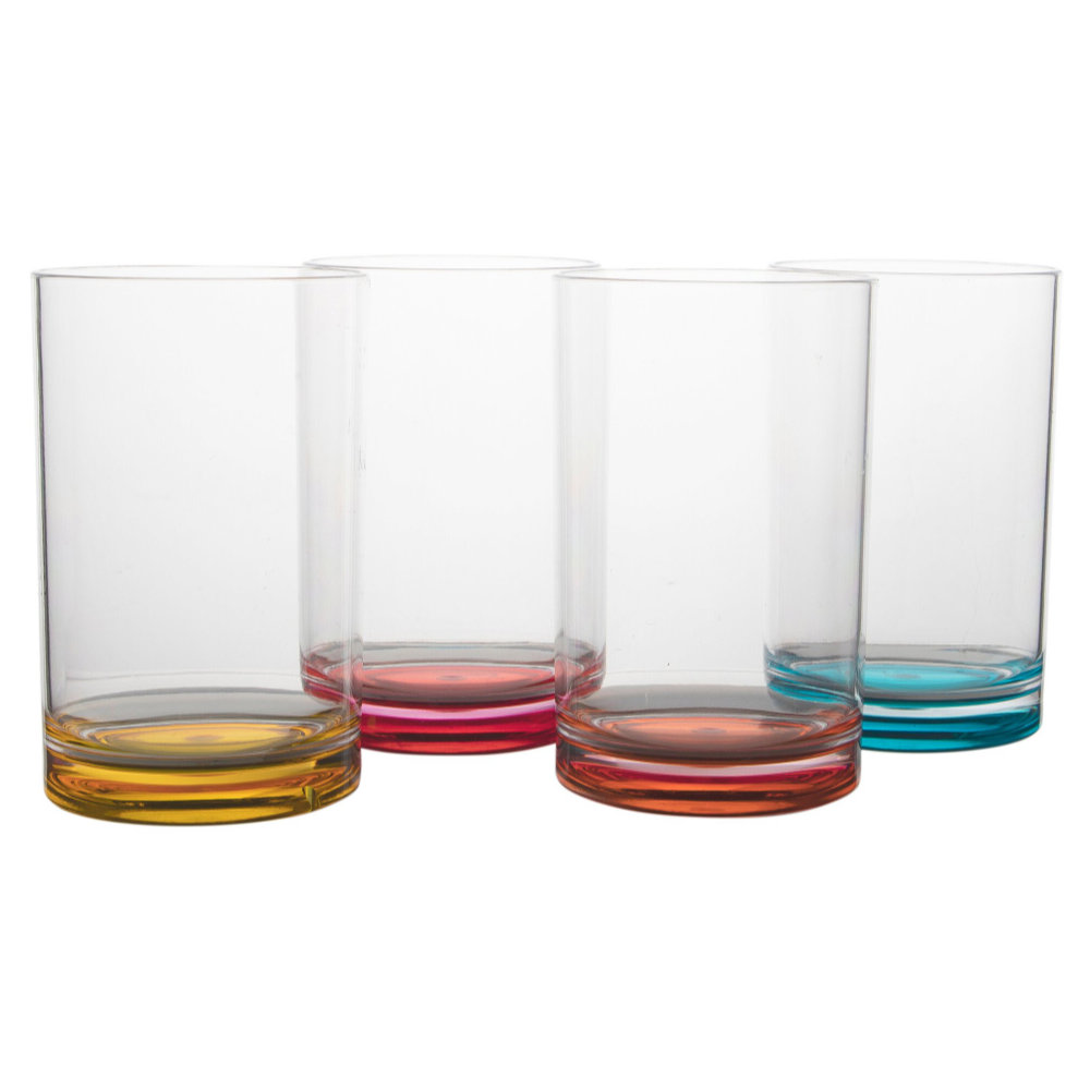 Gimex Trinkglas 300 ml, 4er-Set, bunt | Campingzubehör