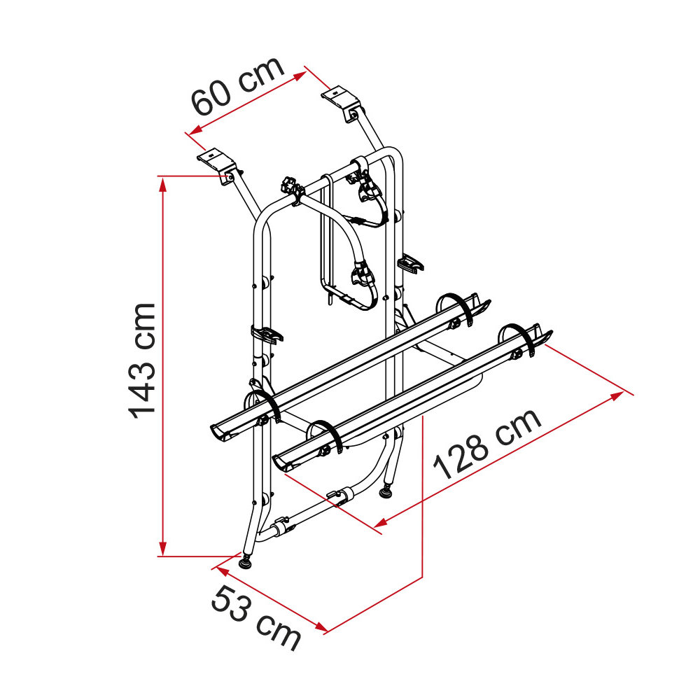 Fiamma Carry-Bike Opel Vivaro, Renault Trafic ab Baujahr 2001 mit Heckklappe