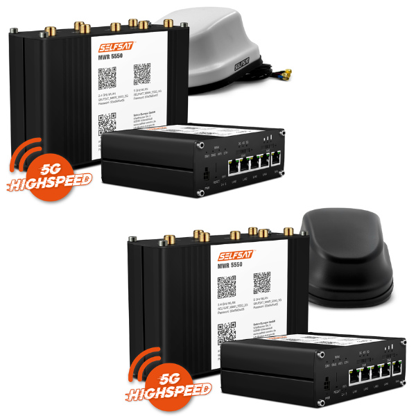Selfsat WLAN Router MWR 5550 5G Cat 20 incl. 5G Antenne m. eSIM