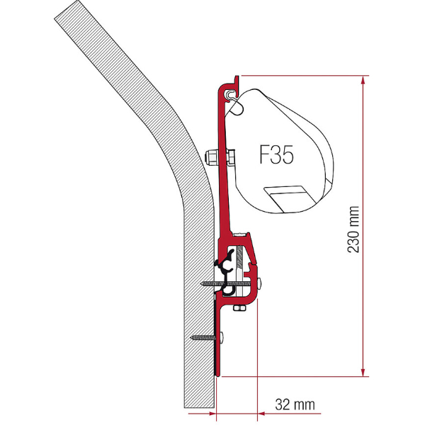Fiamma Adapterkit f. Eriba Touring zu F352 Halterung