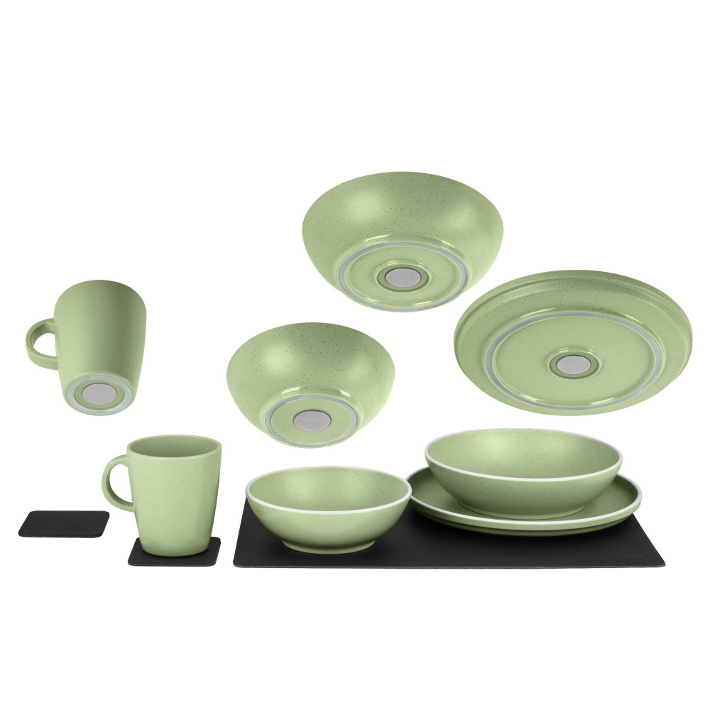Brunner Geschirrset Dolomit magnetisch grün