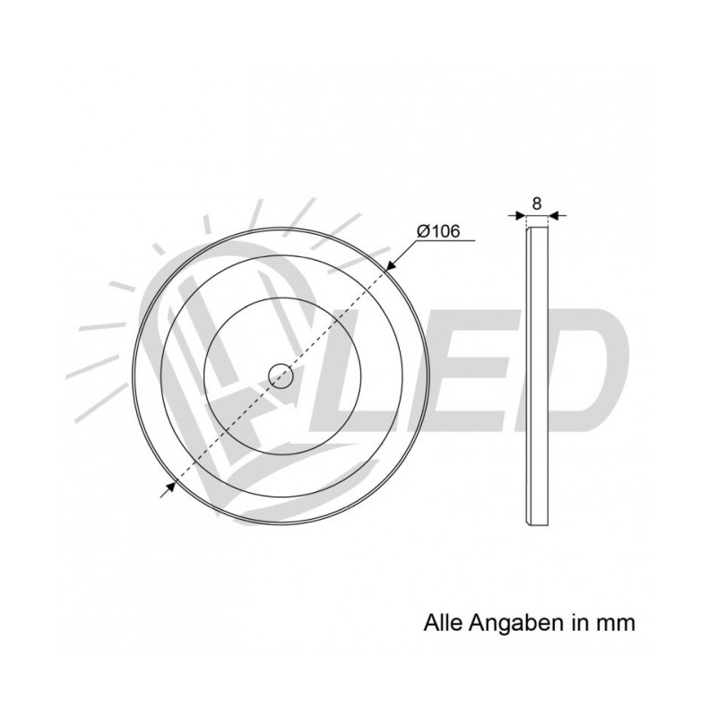 David LED-Aufbauleuchte 42er SMD mit Dimmschalter, chrom
