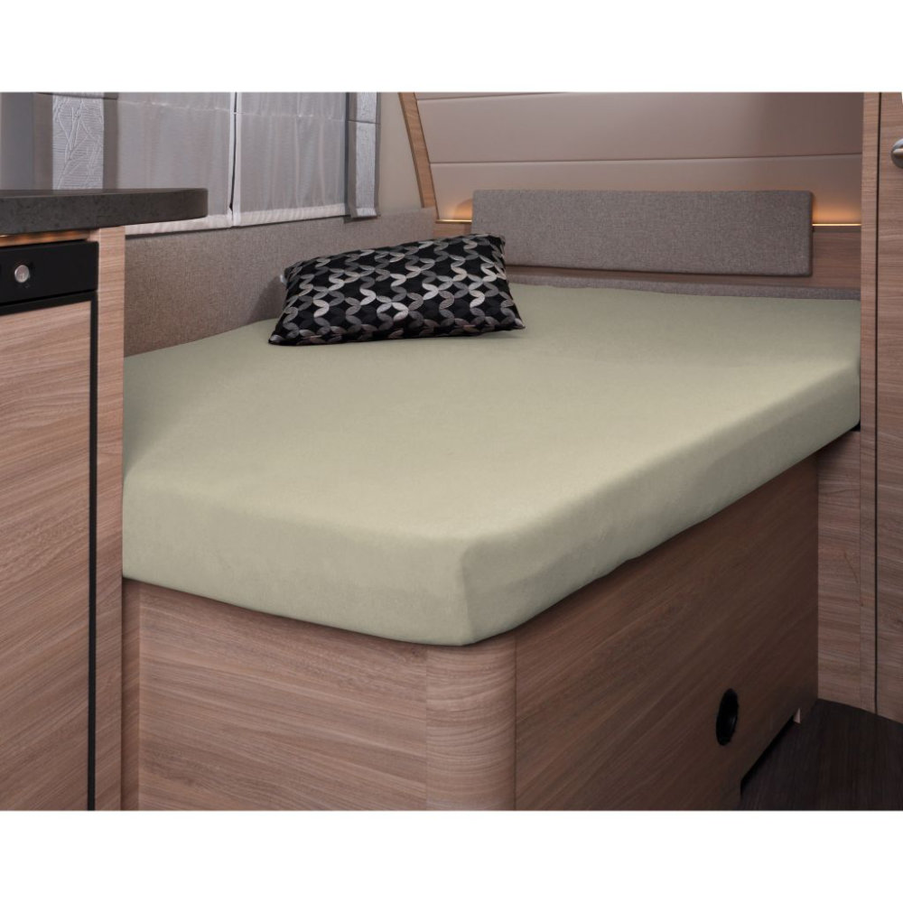 Genkinger Spannbettlaken französisches Bett Wohnwagen, sand