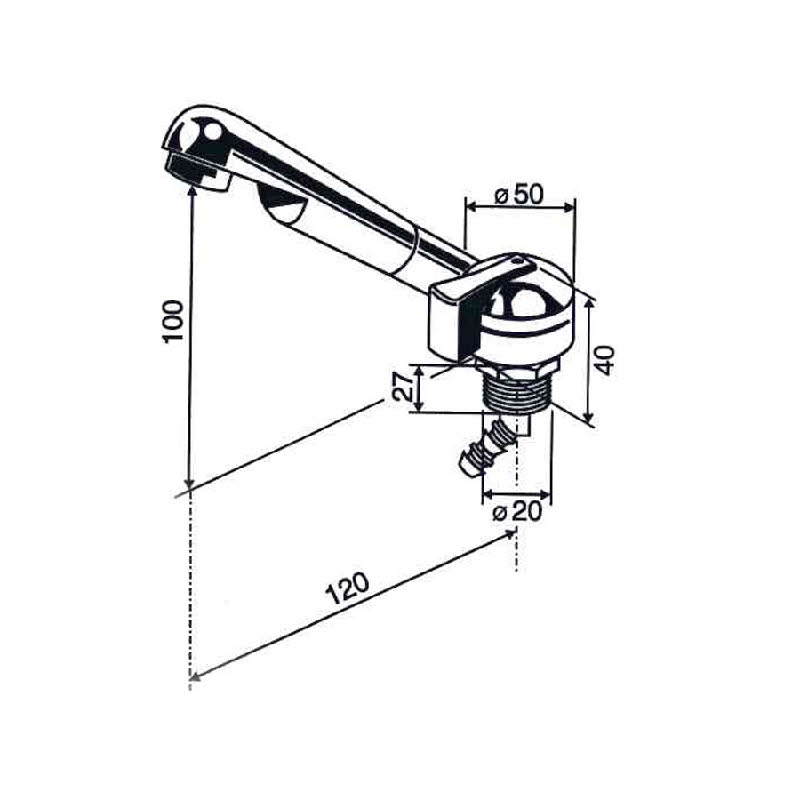 Reich Kaltwasserhahn Keramik Mono, mattnickel/schwarz