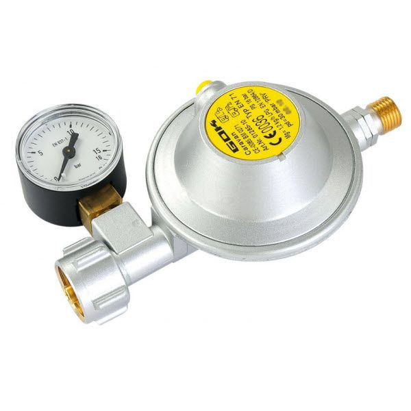 GOK Gasregler mit Manometer Typ EN71, 30 mbar, 1,2 kg/h