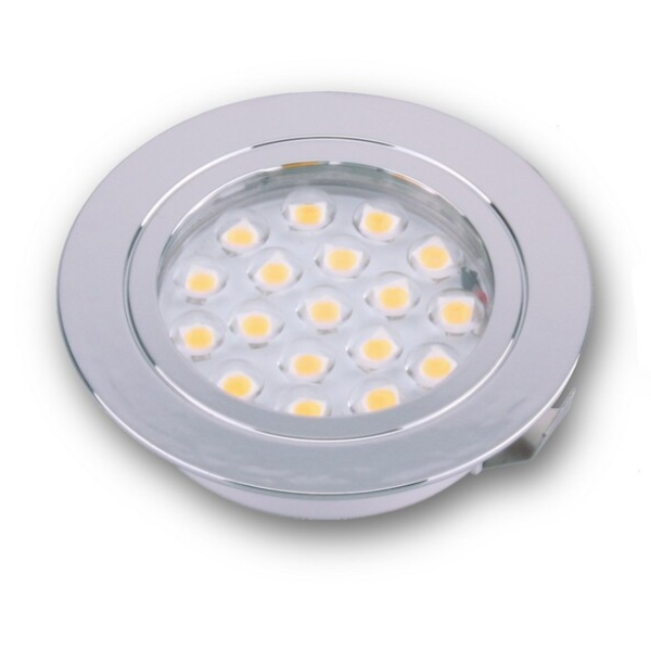 Dimatec LED Einbaustrahler 1,2 W, Farbe Chrom glänzend