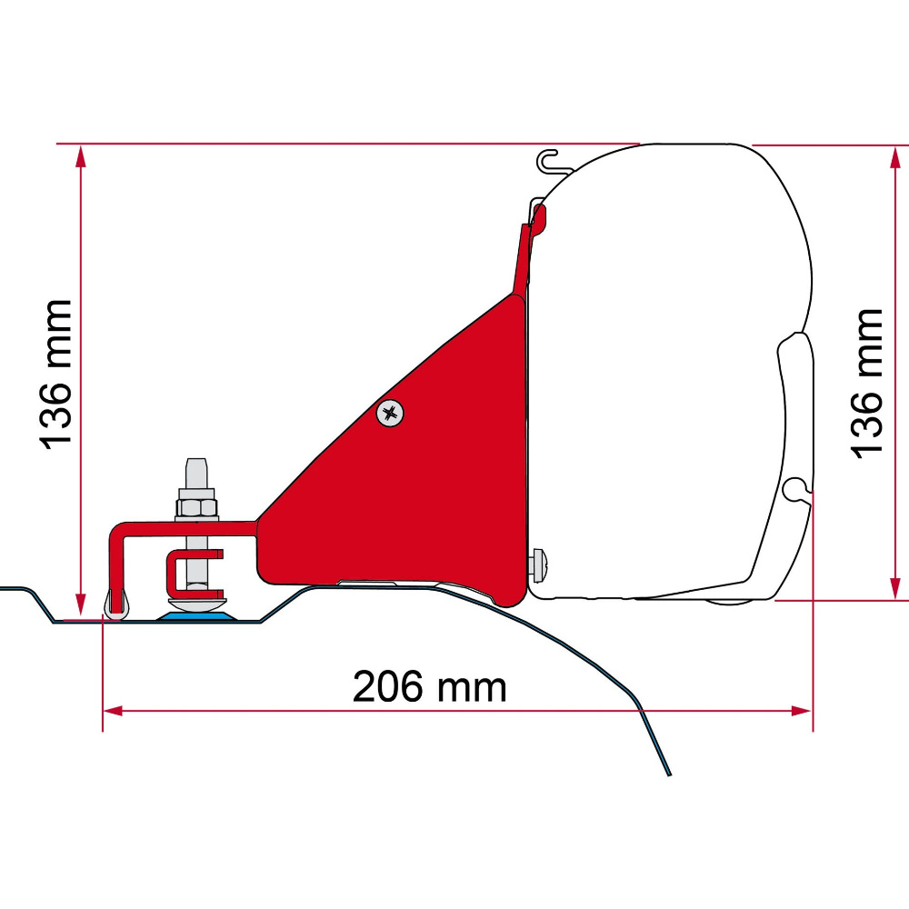 Fiamma Markisenadapter Kit Ducato/Jumper/Boxer High Roof L3H2 für F43, F45, F45s
