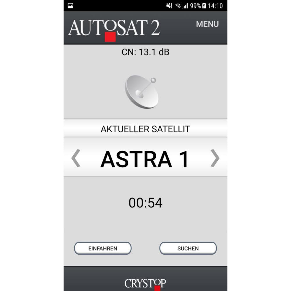Crystop App-Steuerung für Sat-Anlage AutoSat 2