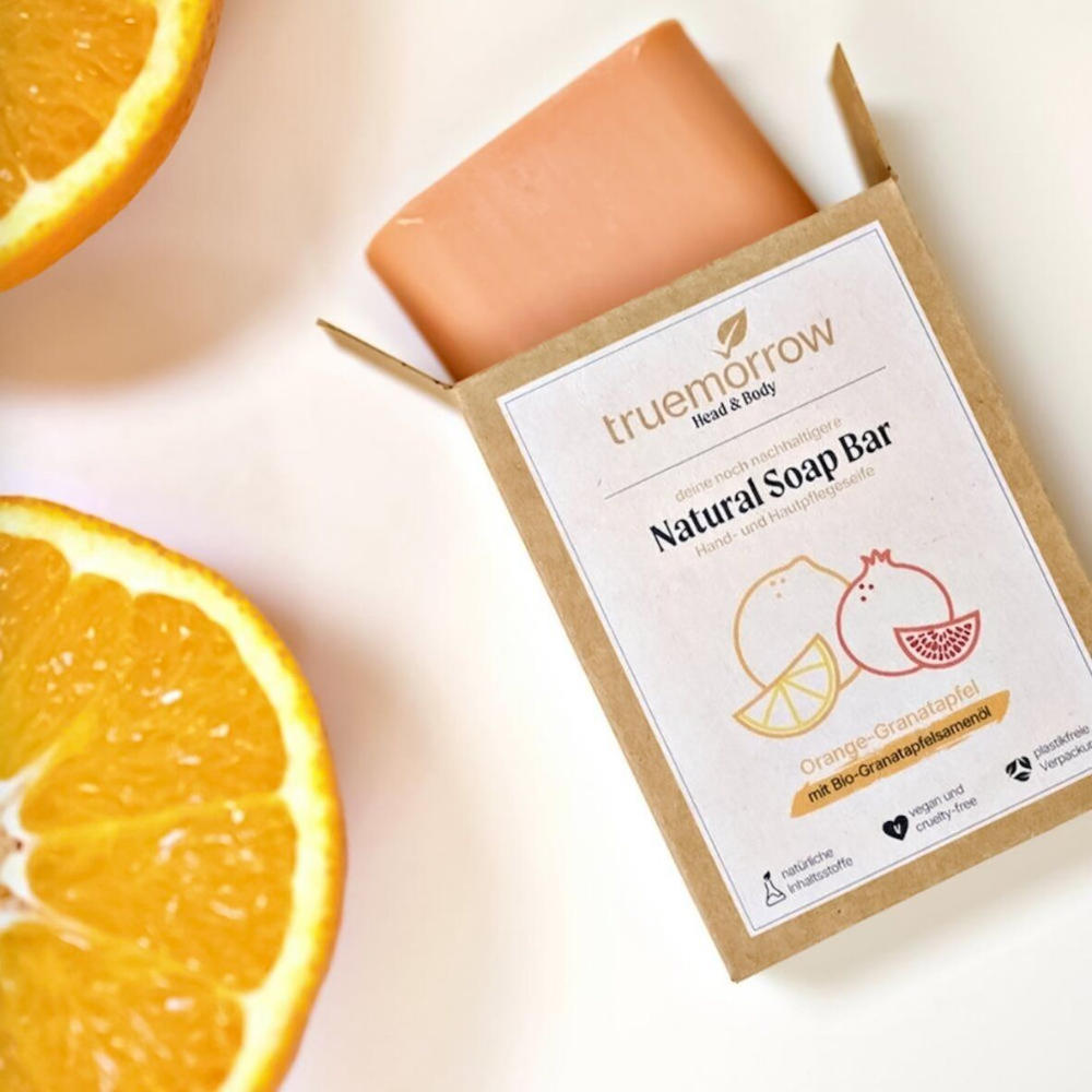 truemorrow Hand- und Hautpflegeseife Orange-Granatapfel