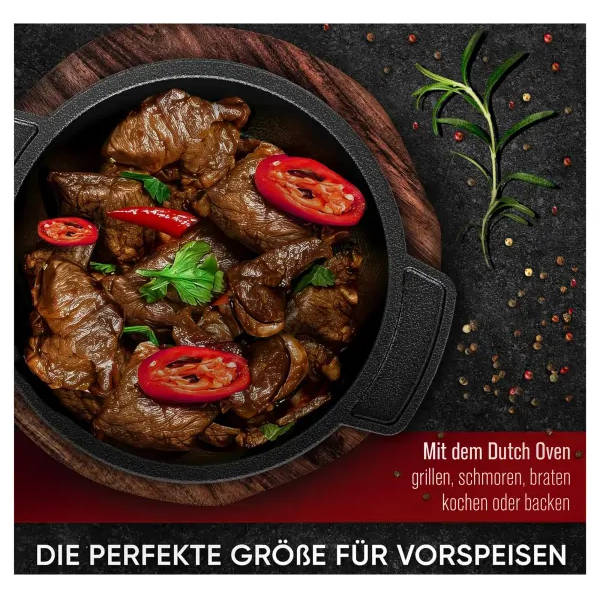 Gusskönig Eingebrannter 6x 300 ml Mini Dutch Oven Set