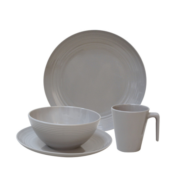 Flamefield Geschirrset Seramika Latte 16-tlg., grau
