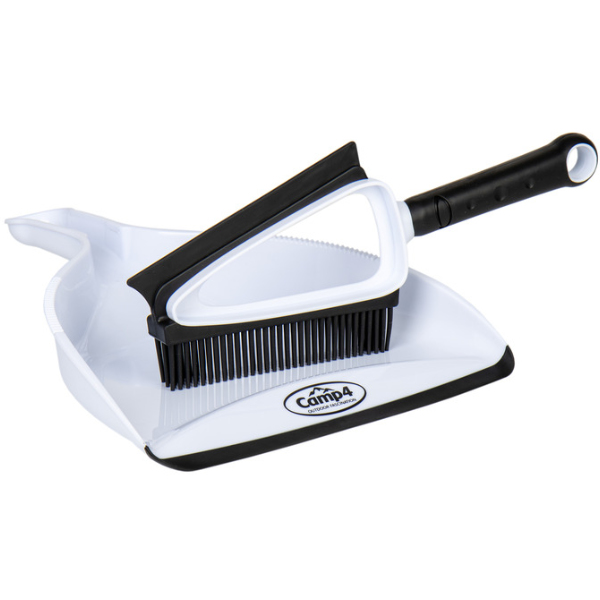 Camp4 Silikon-Handfeger und Kehrschaufel Set, weiß/schwarz