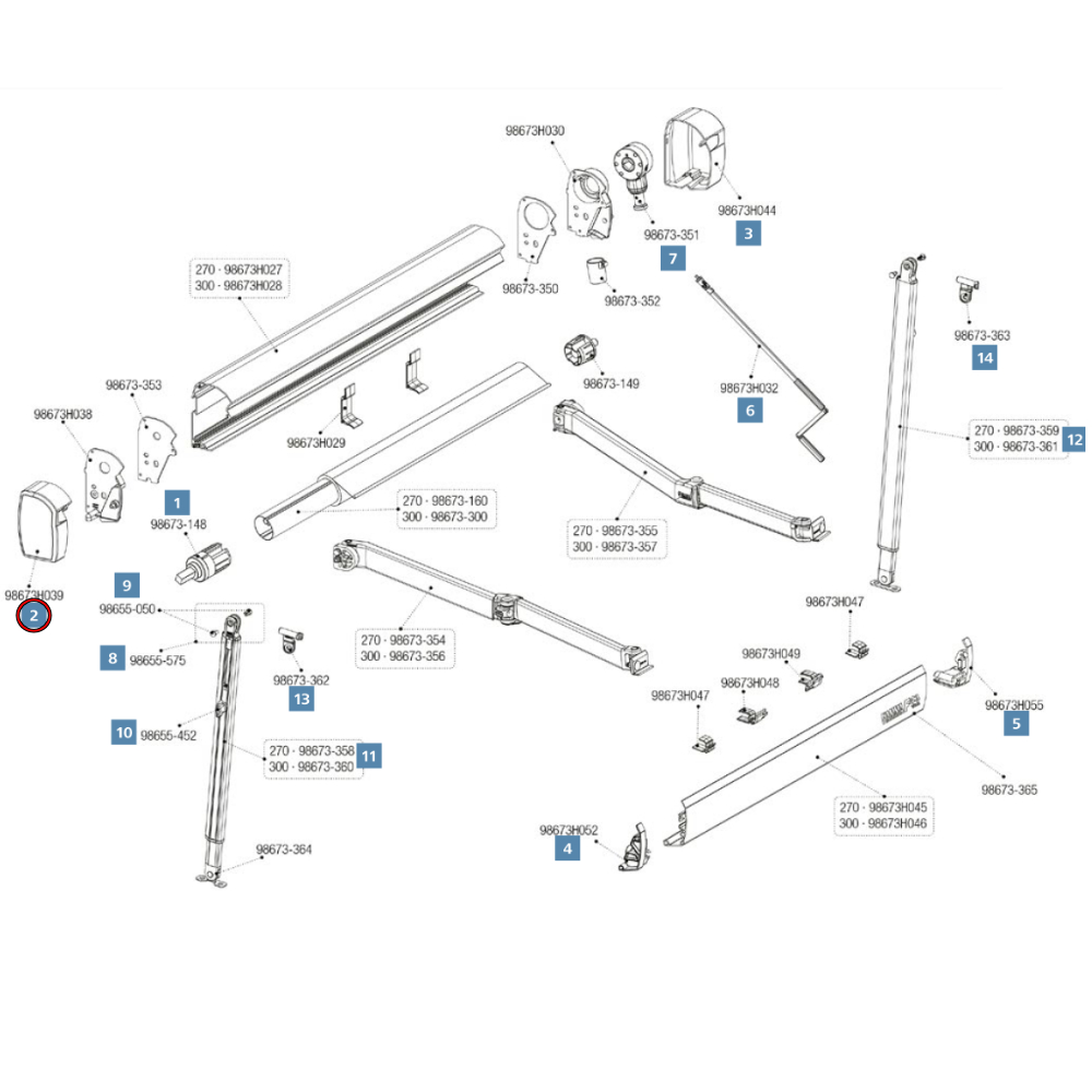 Fiamma Endkappe schwarz links für F43van Markise (98673H039)