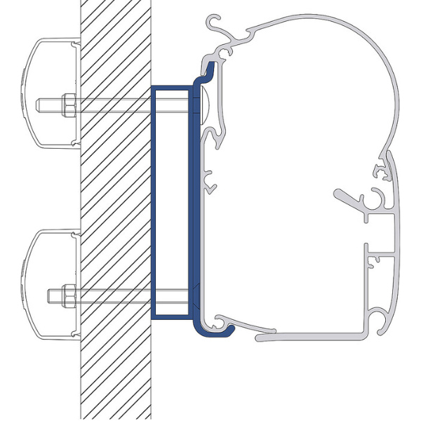 Dometic Adapter zu Wandmarkise PW 1100 + 1500 f. Dethleffs Globebus