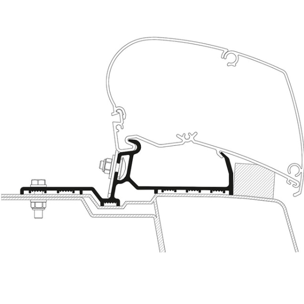 Thule Markisenadapter Renault Master G2 für Dachmarkise Omnistor 6300 3-tlg.