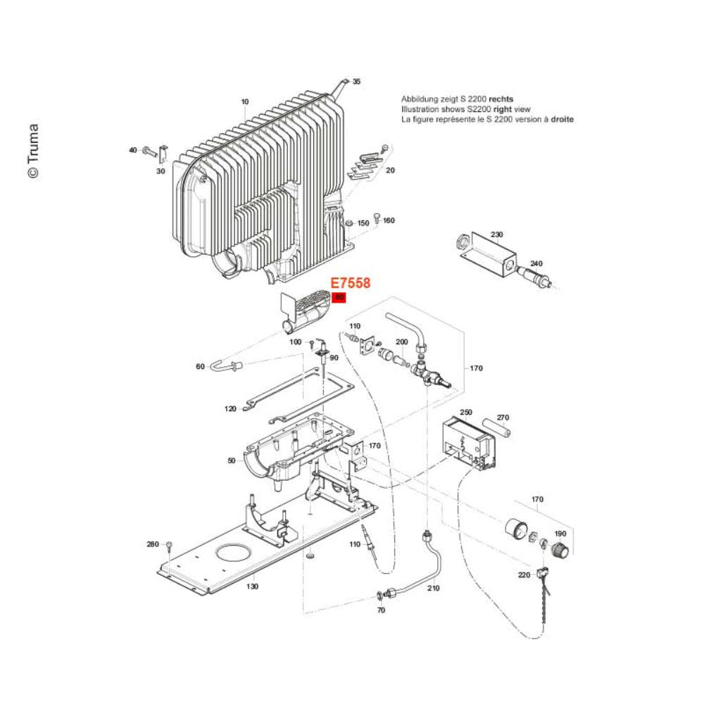 Truma Schalenbrenner 50 / 30mbr  zu Truma S2200