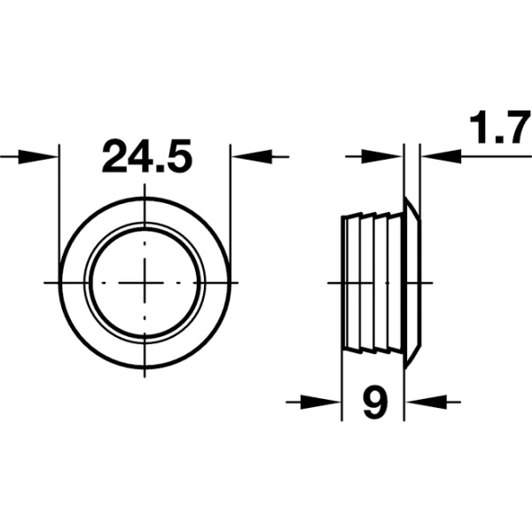 Häfele Druckknopf silber für Mini Push-Lock-Schloß