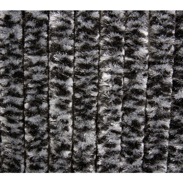 Carbest Chenille-Flauschvorhang schwarz/grau