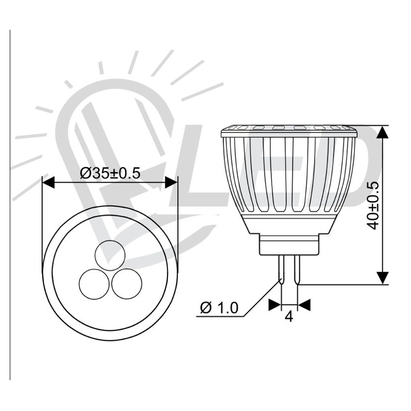 David LED 3er SMD Spot MR11 - GU4
