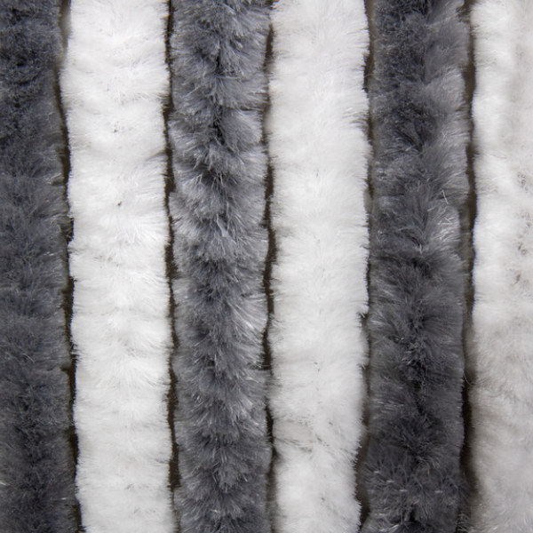Carbest Chenille-Flauschvorhang weiß/grau, 56 x 205 cm