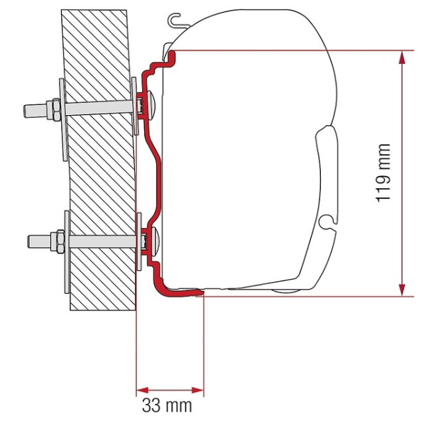 Fiamma Adapter passend für Hymer ab 2016 für F45 / F70