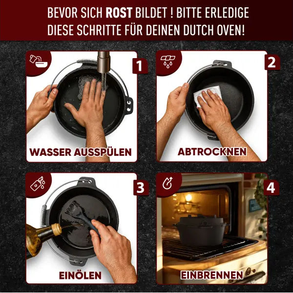 Gusskönig Klassisch Dutch Oven Set ohne Füße