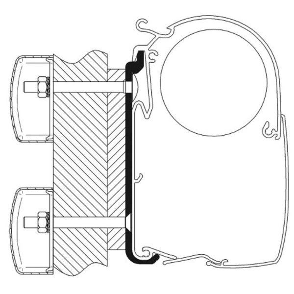 Thule Alu-Distanzprofil 18 mm für Dethleffs Globebus 3,00 m, 3 tlg.