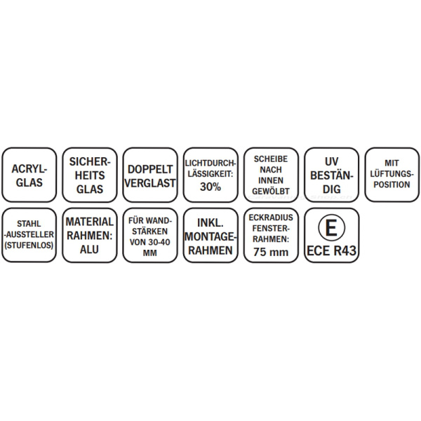 Carbest Ausstellfenster RW FUSION 700 x 300 mm